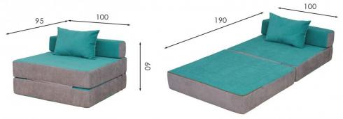 Диван ФЛИП 100 бескаркасный раскладной foto 4