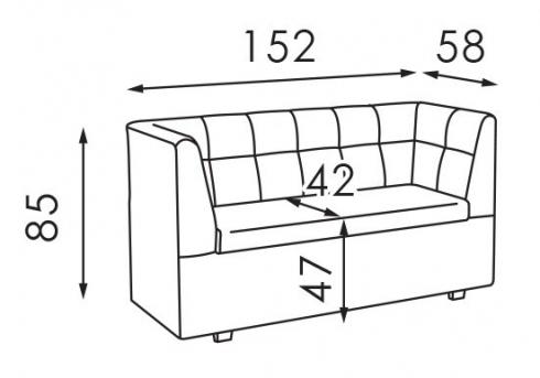 Диван КОМО 1.5 нераскладной с нишей foto 2