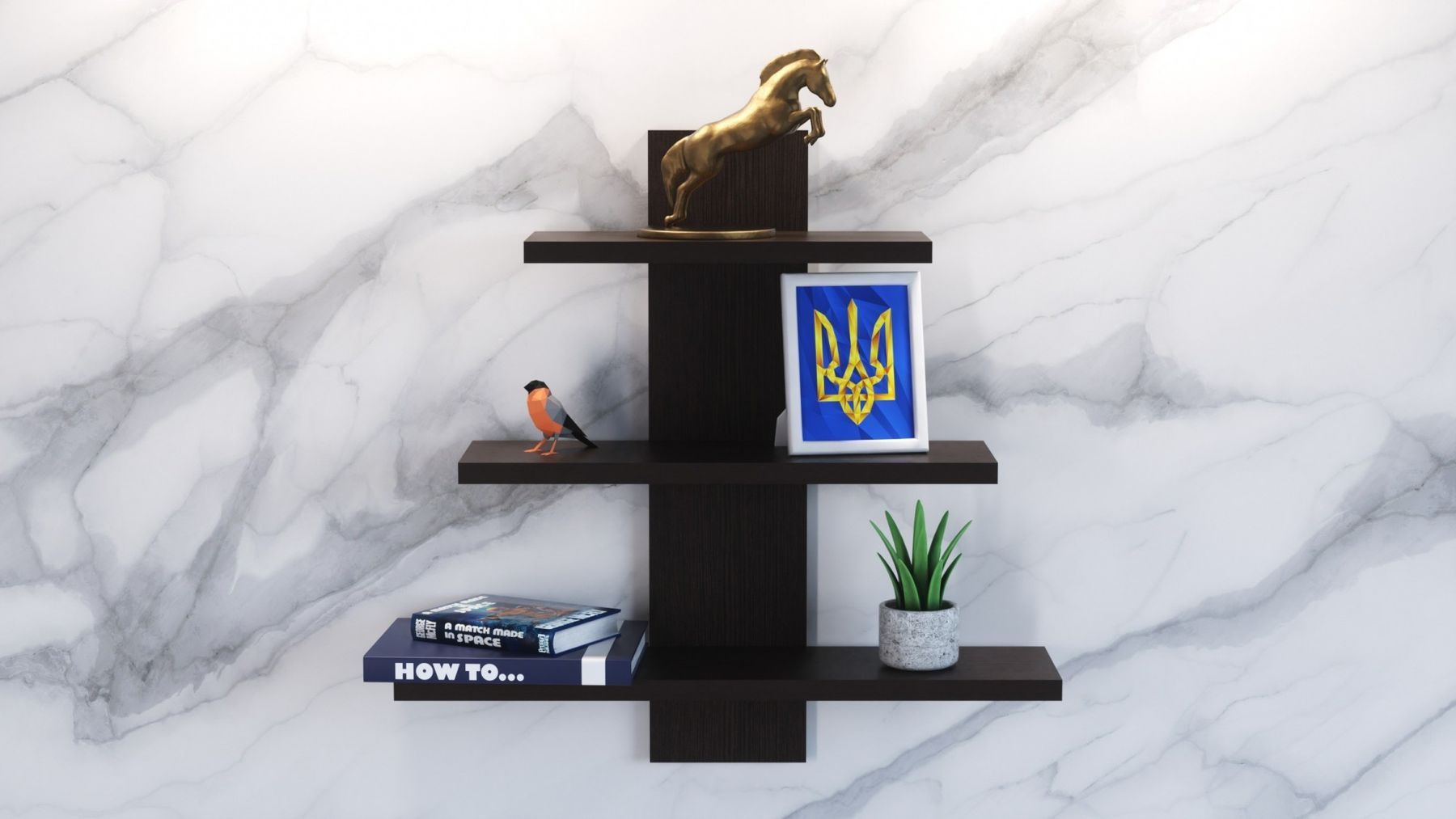 Полка навесная П-1, Венге Магия, 500/140/500