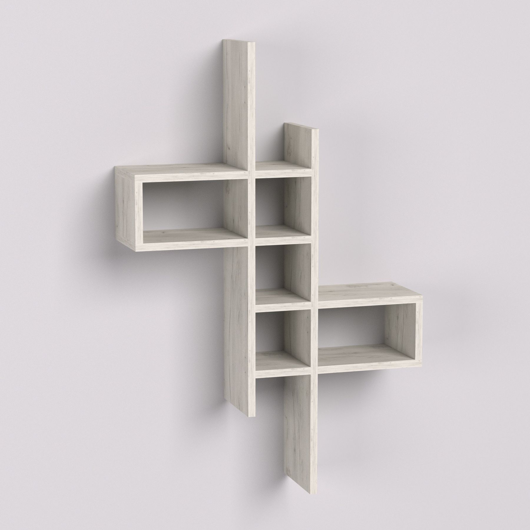 Полка навесная П-2, Дуб Крафт Білий, 630/180/960