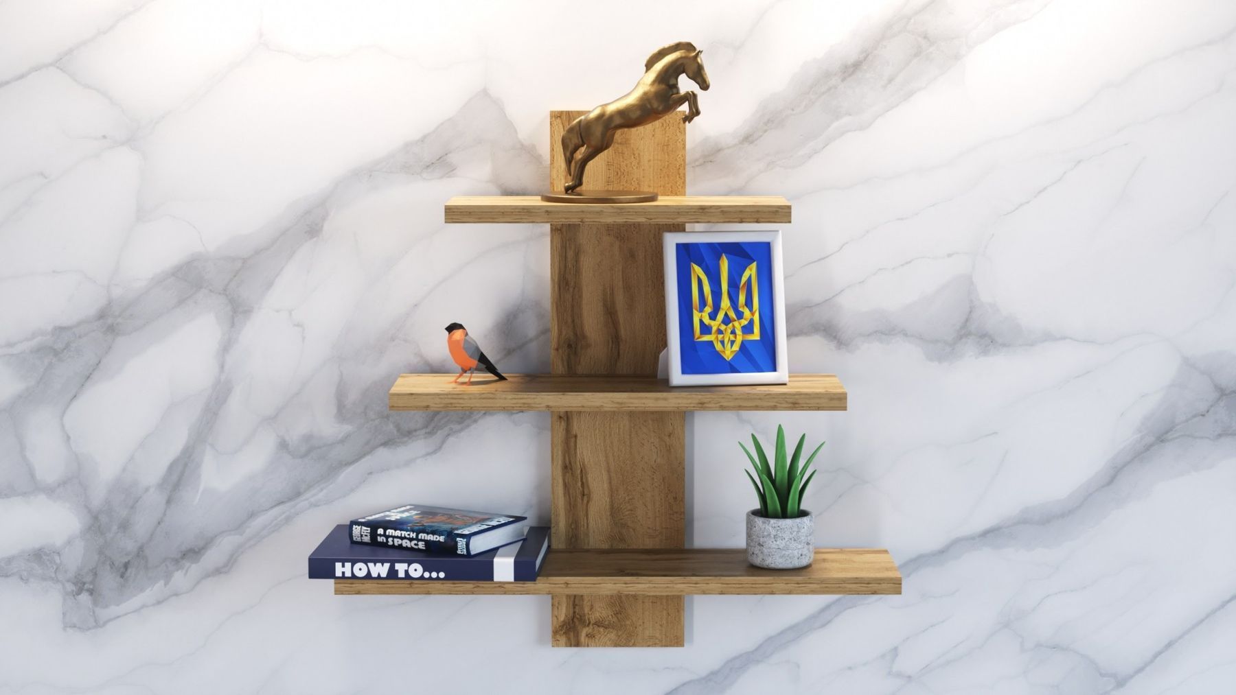 Полка навесная П-1, Дуб Аппалачи, 500/140/500