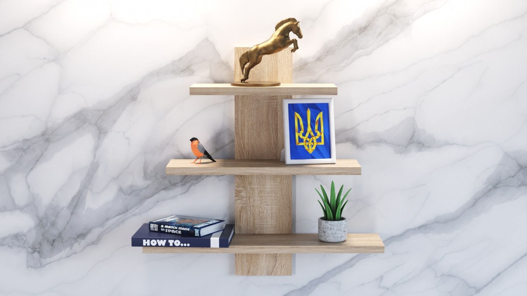 Полка навесная П-1, Дуб Сонома, 500/140/500