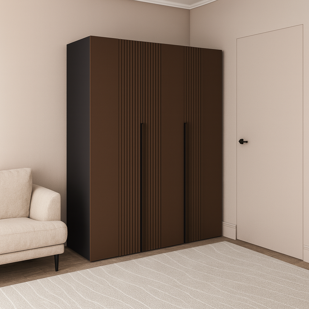 Шкаф трехдверный роспашной П-17 Антрацыт+Жареный Кофе