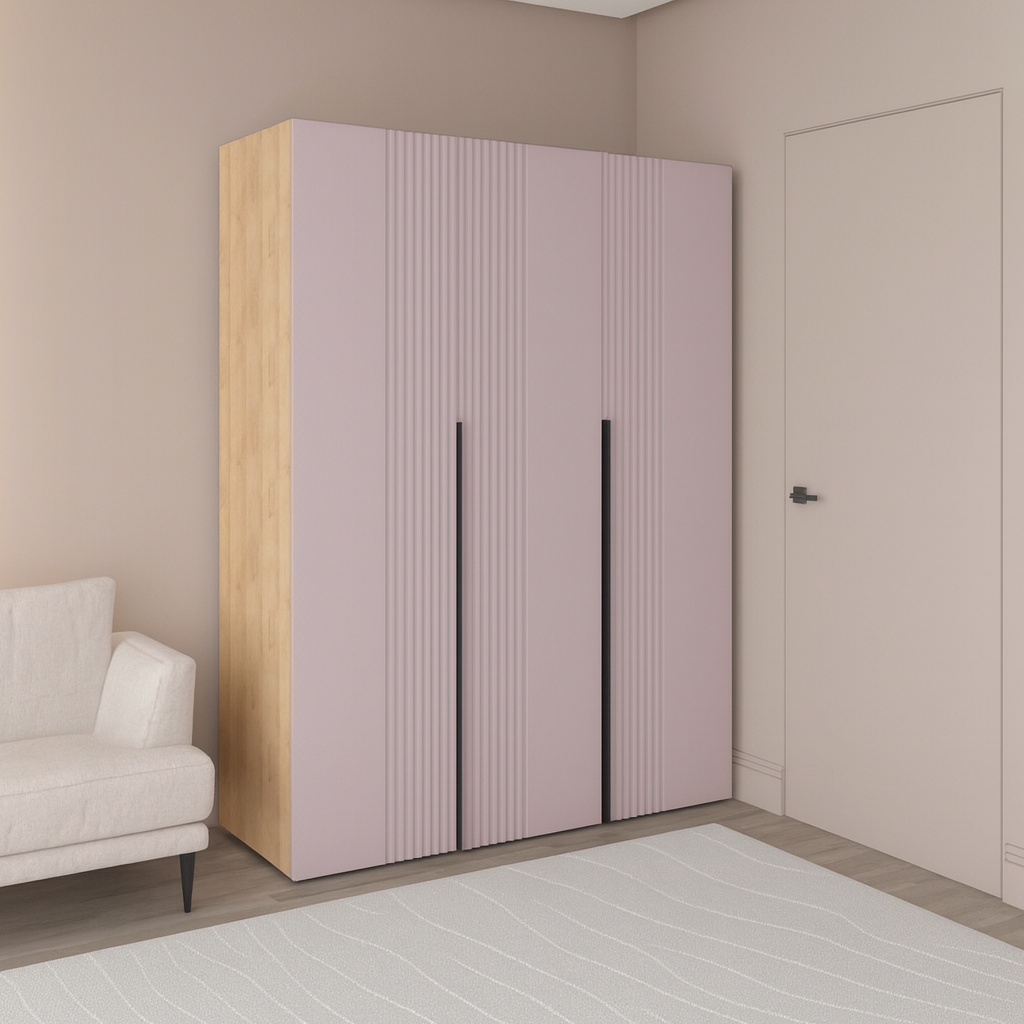 Шкаф трехдверный роспашной П-17 Дуб Крафт+Лавандовый