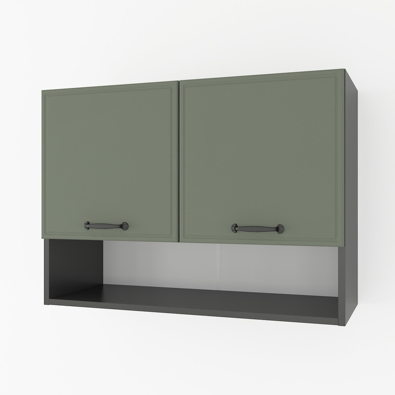 Шкаф навесной с нишей 800мм К-53 Черный+Камуфляж