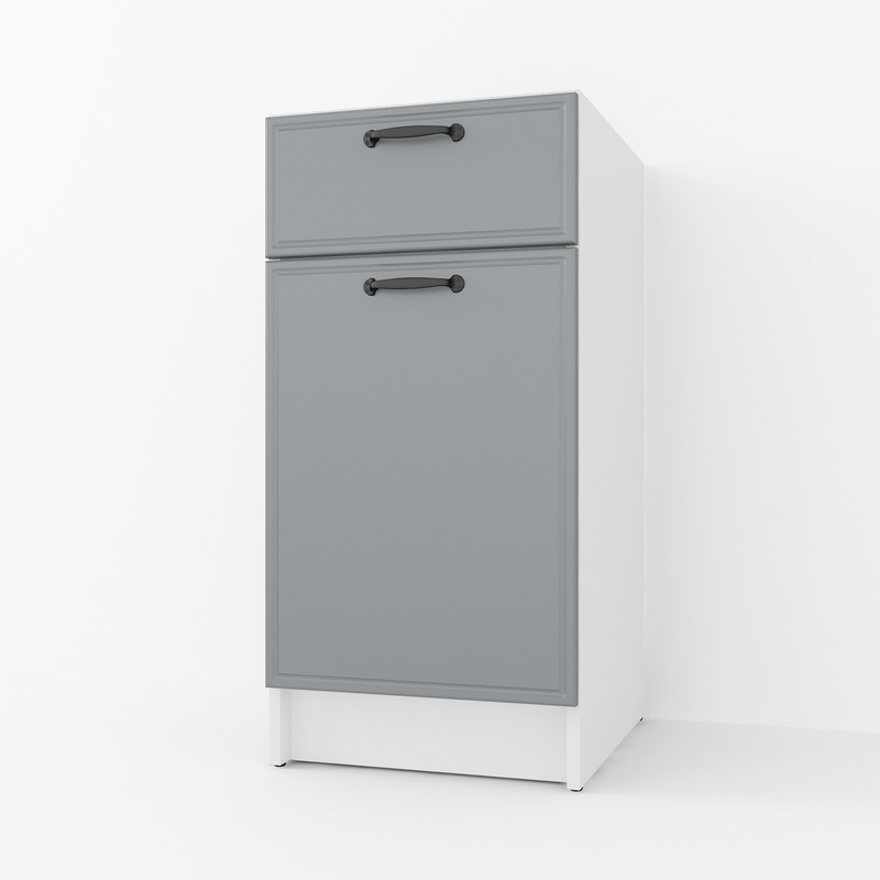 Тумба низ 400мм К-54 (без столешницы) Белый+Асфальт