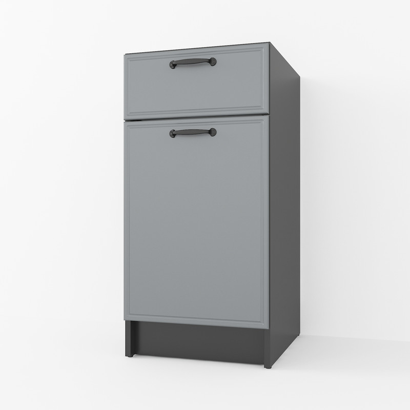 Тумба низ 400мм К-54 (без столешницы) Черный+Асфальт