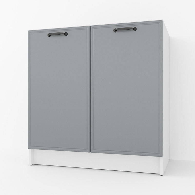 Тумба низ 800мм,мойка (без столешницы) К-55 Белый+Асфальт