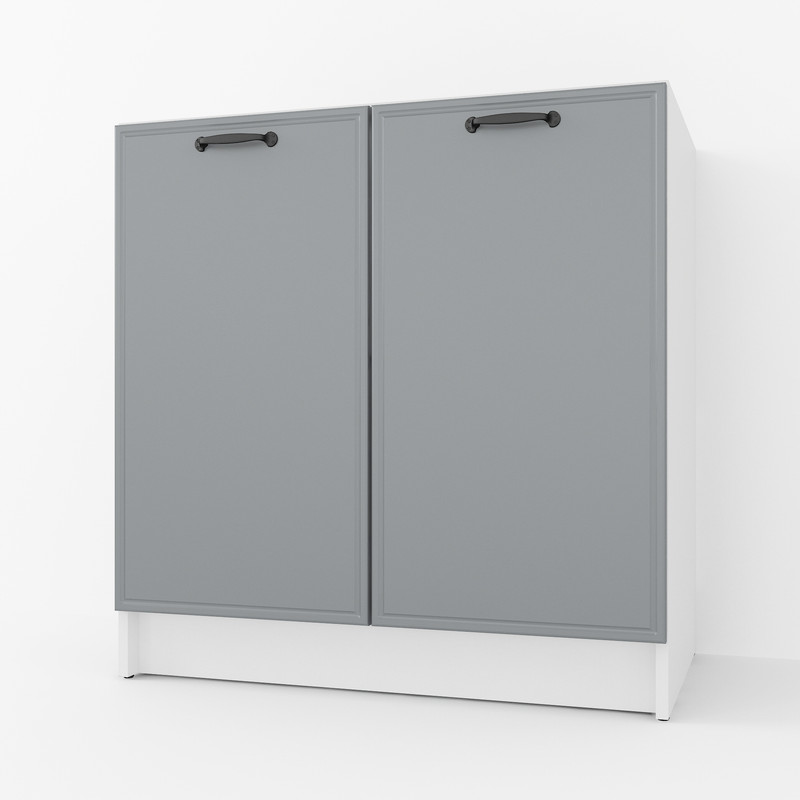 Тумба низ 800мм, К-66(без столешницы) Белый+Асфальт