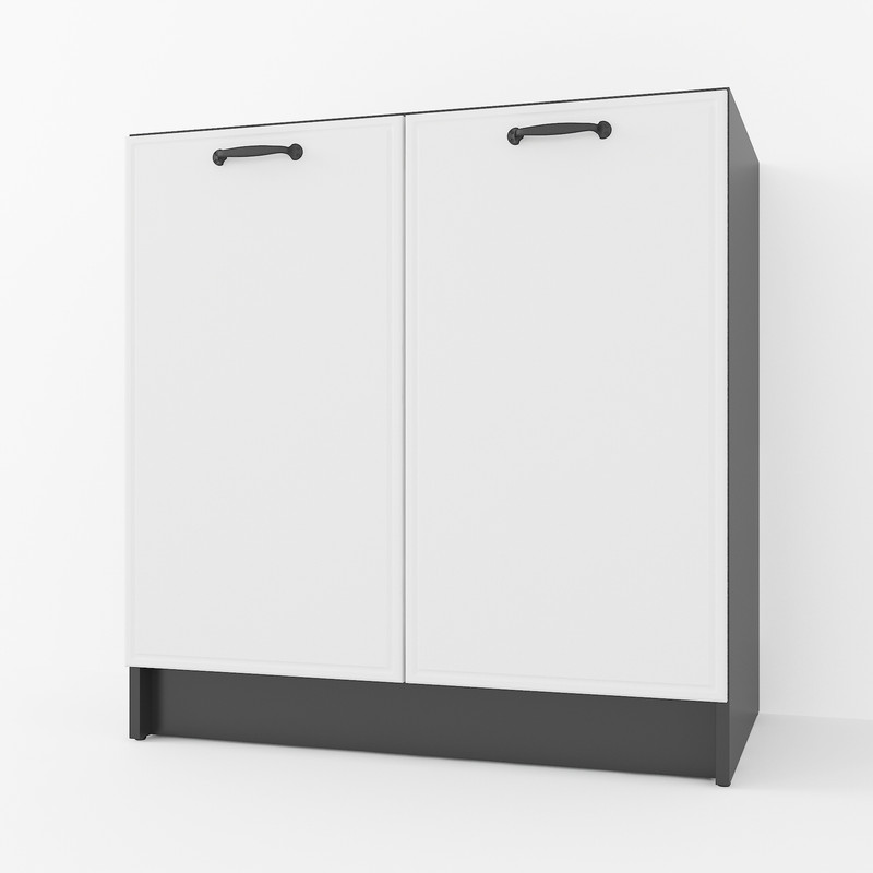 Тумба низ 800мм, К-66(без столешницы) Черный+Белый