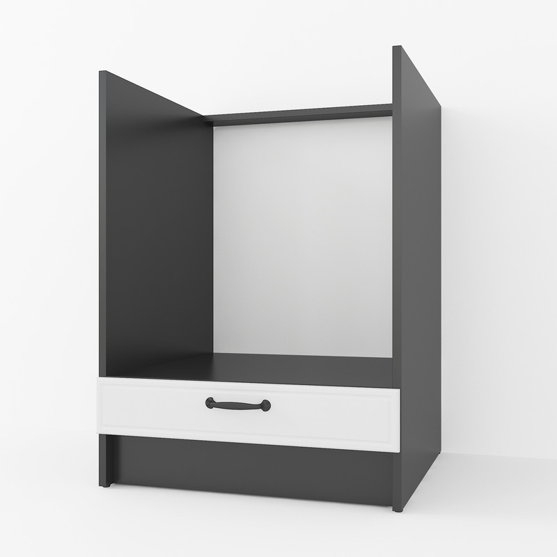 Тумба под духовку 600мм К-56 (столешницы) Черный+Белый