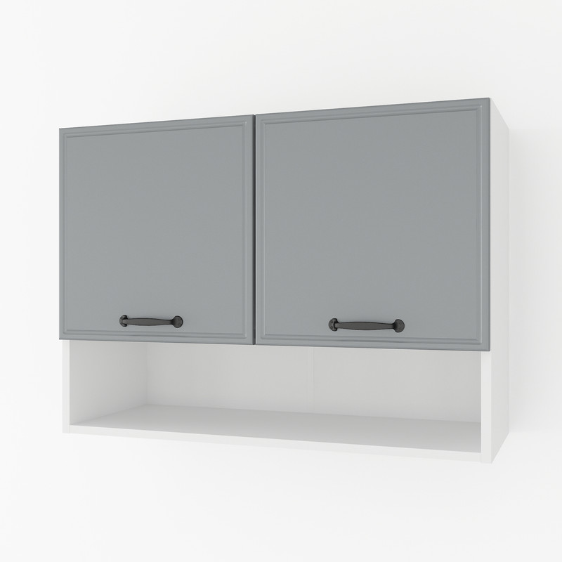 Шкаф навесной с нишей 800мм К-53 Белый+Асфальт