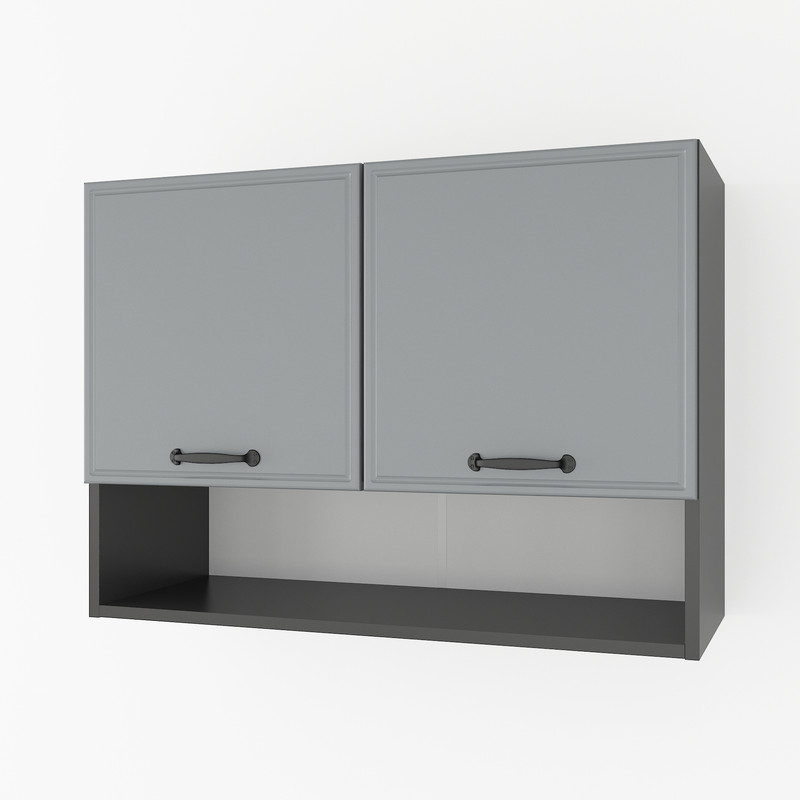 Шкаф навесной с нишей 800мм К-53 Черный+Асфальт