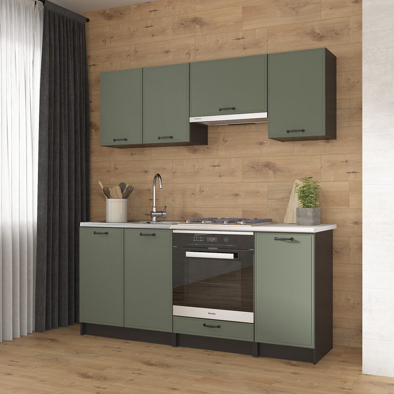 Кухня К-57 1,8м Черный+Камуфляж