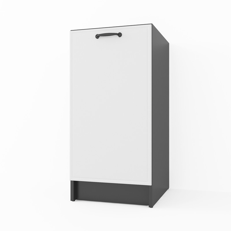 Тумба низ 400мм (без столешницы) К-64 Черный+Белый