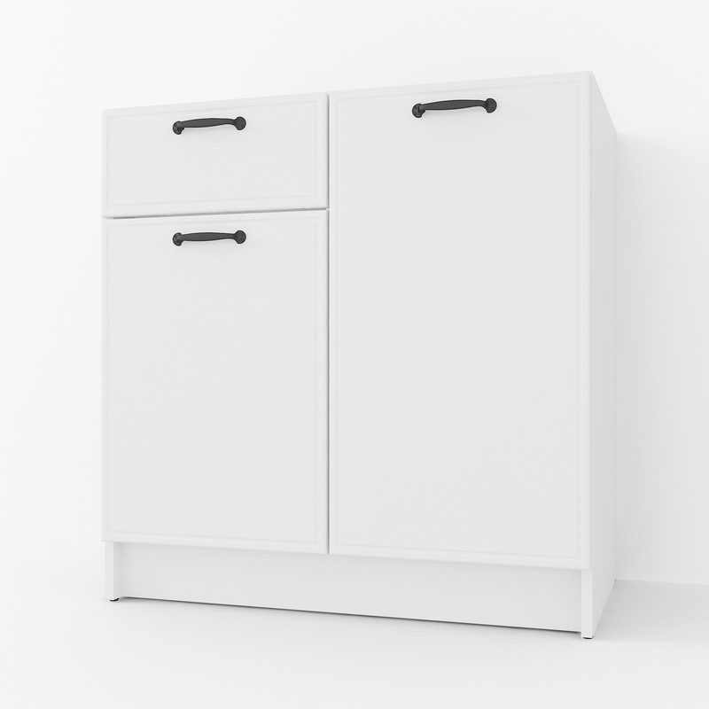 Тумба низ (комби) 800мм, К-65(без столешницы) Белый