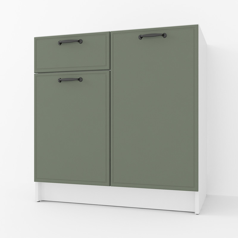 Тумба низ (комби) 800мм, К-65(без столешницы) Белый+Камуфляж