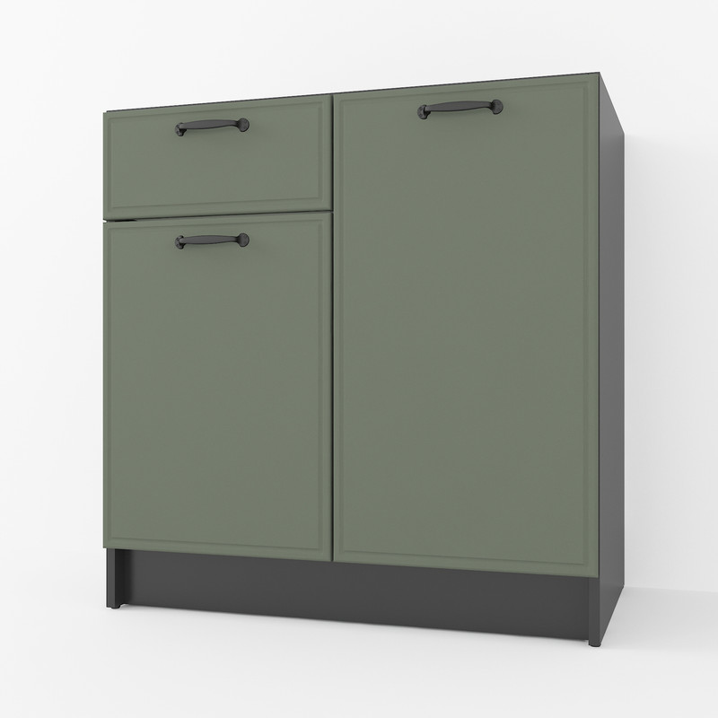 Тумба низ (комби) 800мм, К-65(без столешницы) Черный+Камуфляж