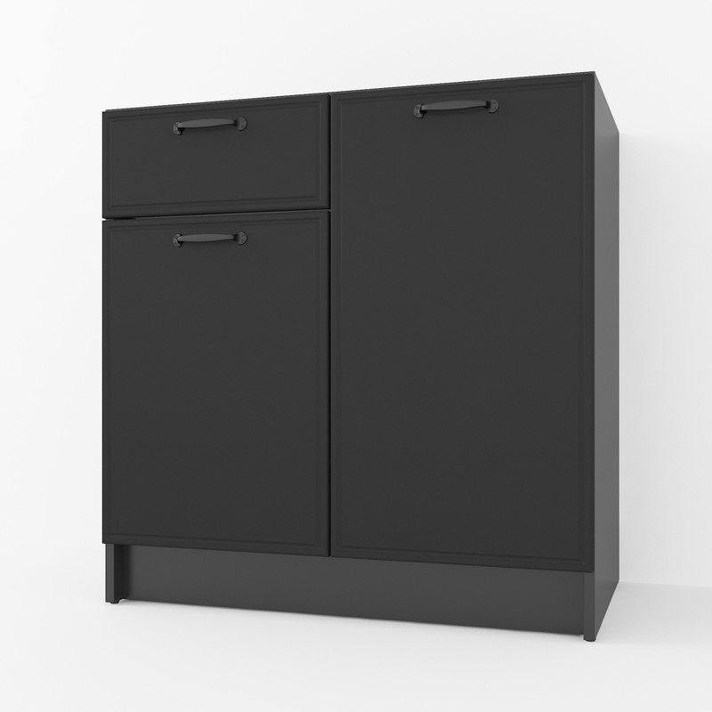 Тумба низ (комби) 800мм, К-65(без столешницы) Черный