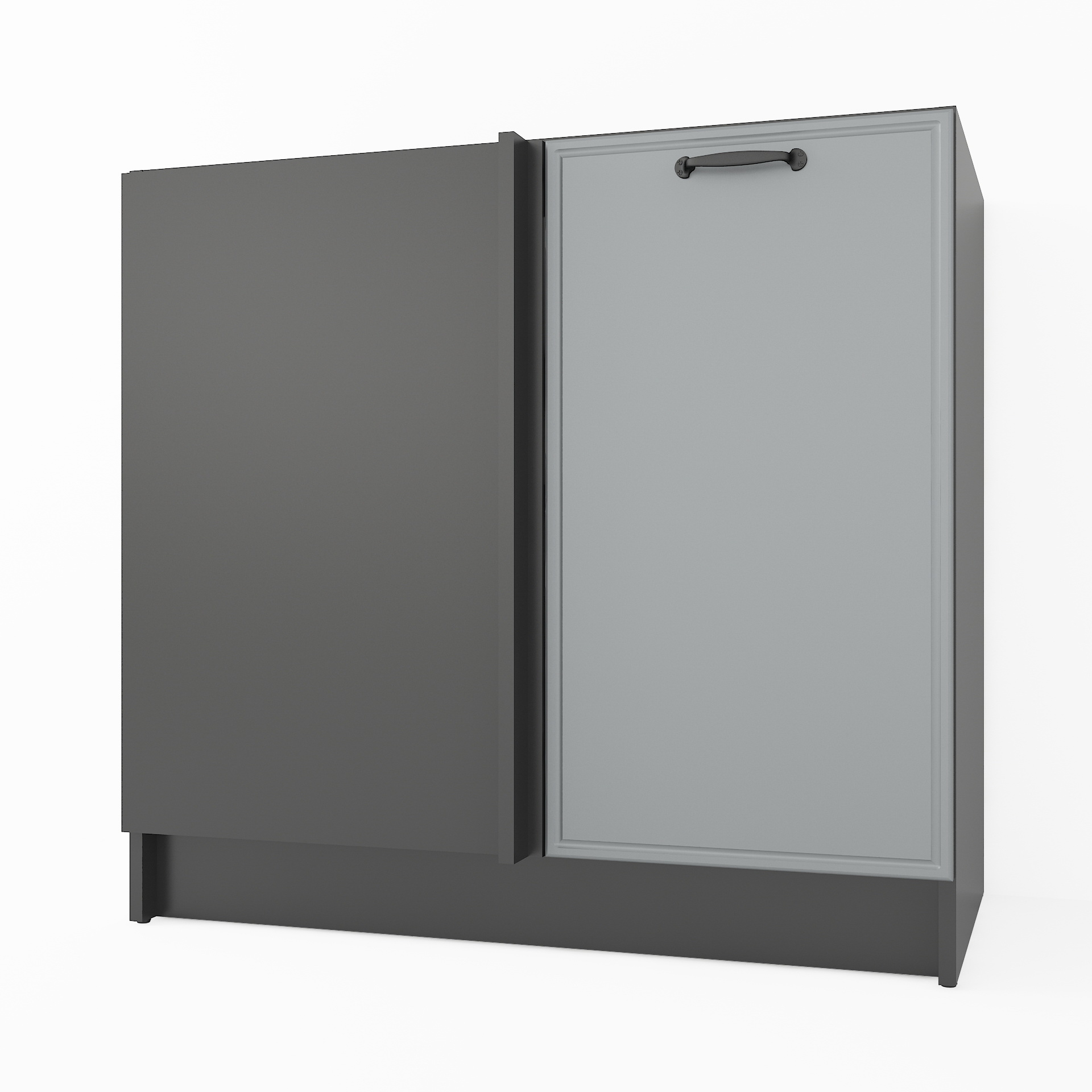 Тумба угловая низ К-74 Черный+Асфальт