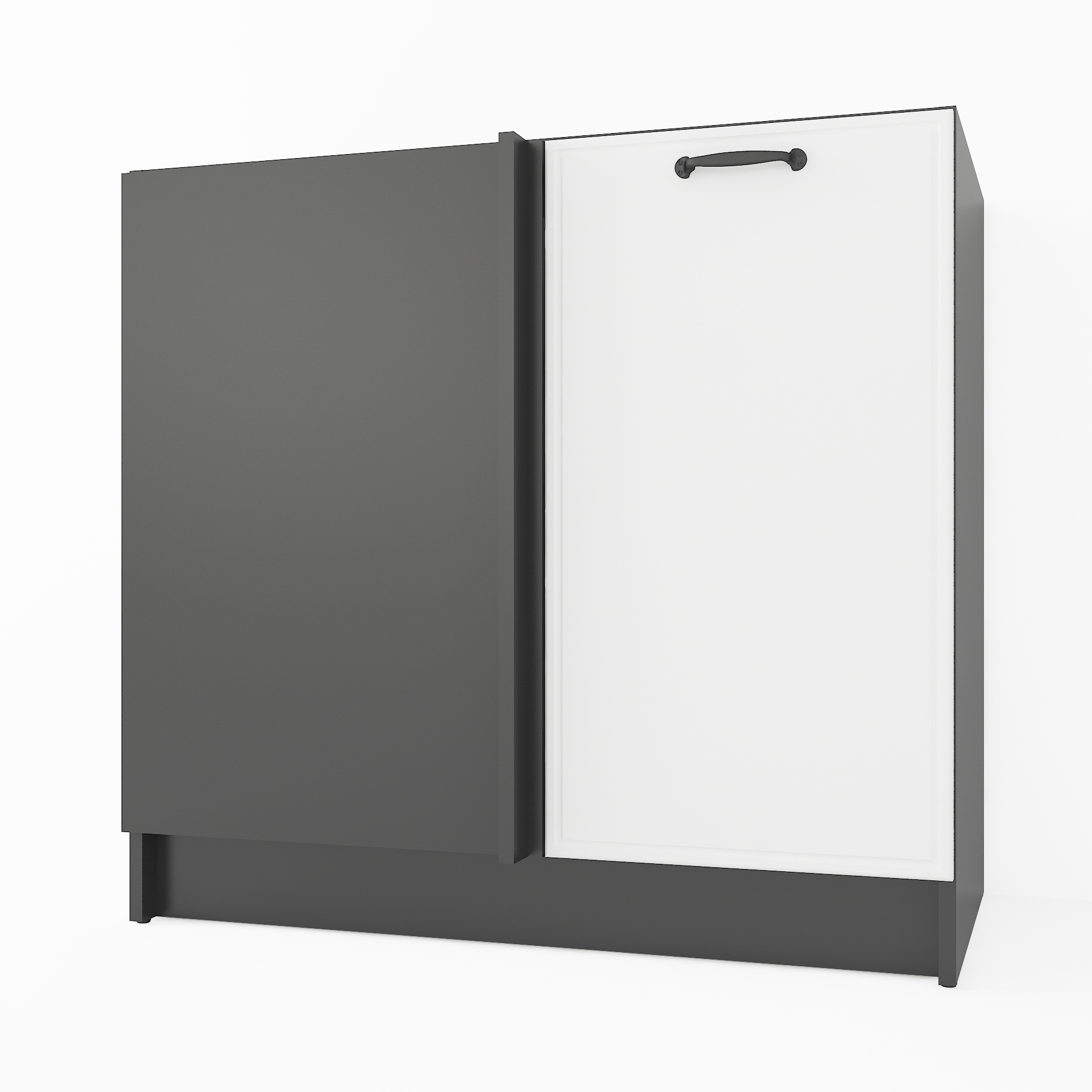 Тумба угловая низ К-74 Черный+Белый