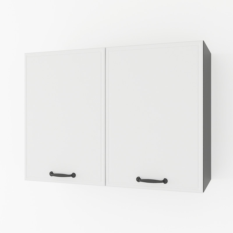 Шкаф навесной 800мм К-62 Черный+Белый