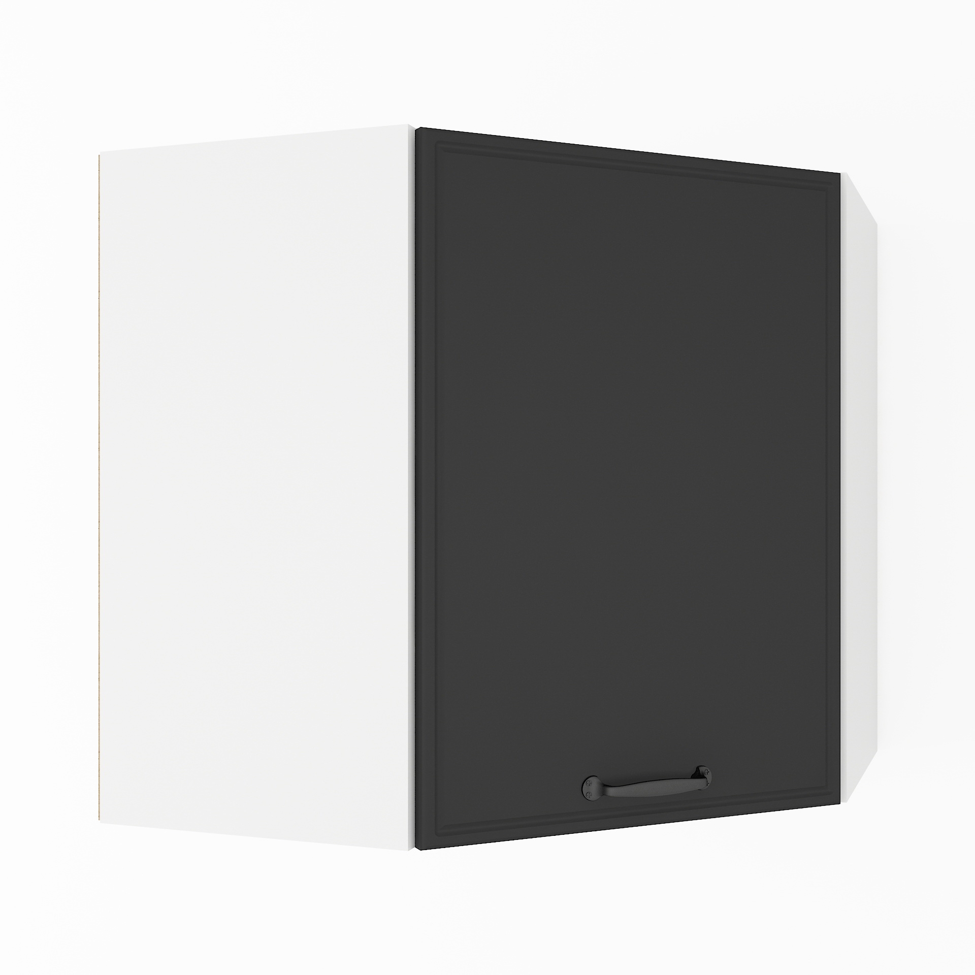 Шкаф навесной угловой К-73 Белый+Черный