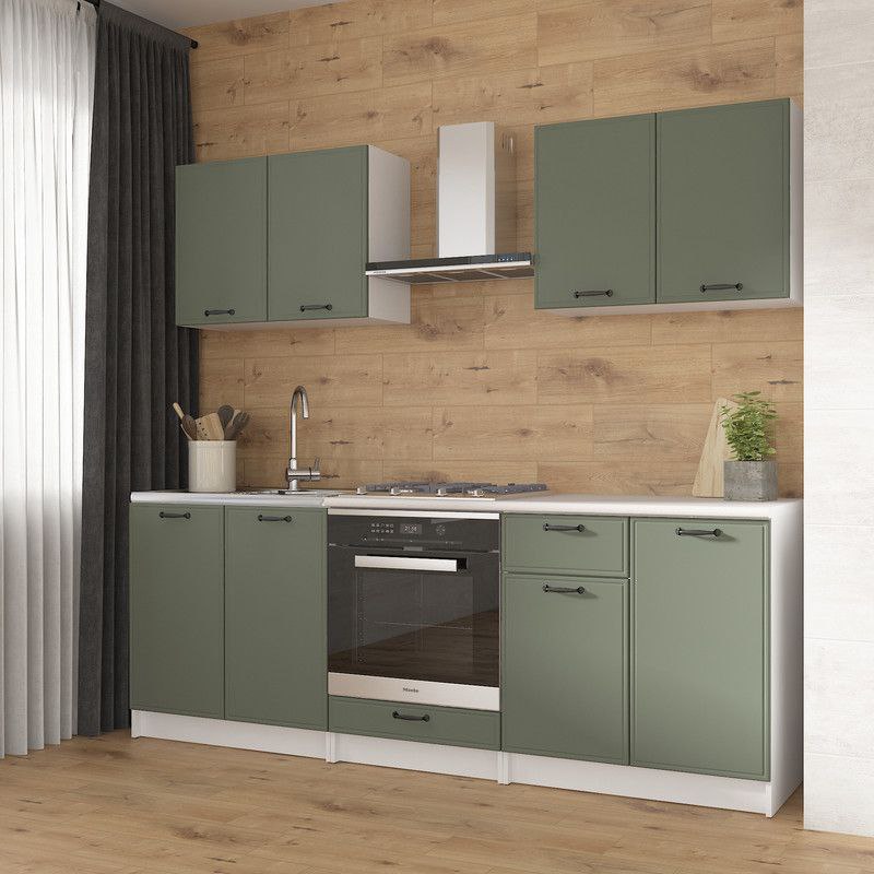 Кухня К-65 2.2м Белый+Камуфляж