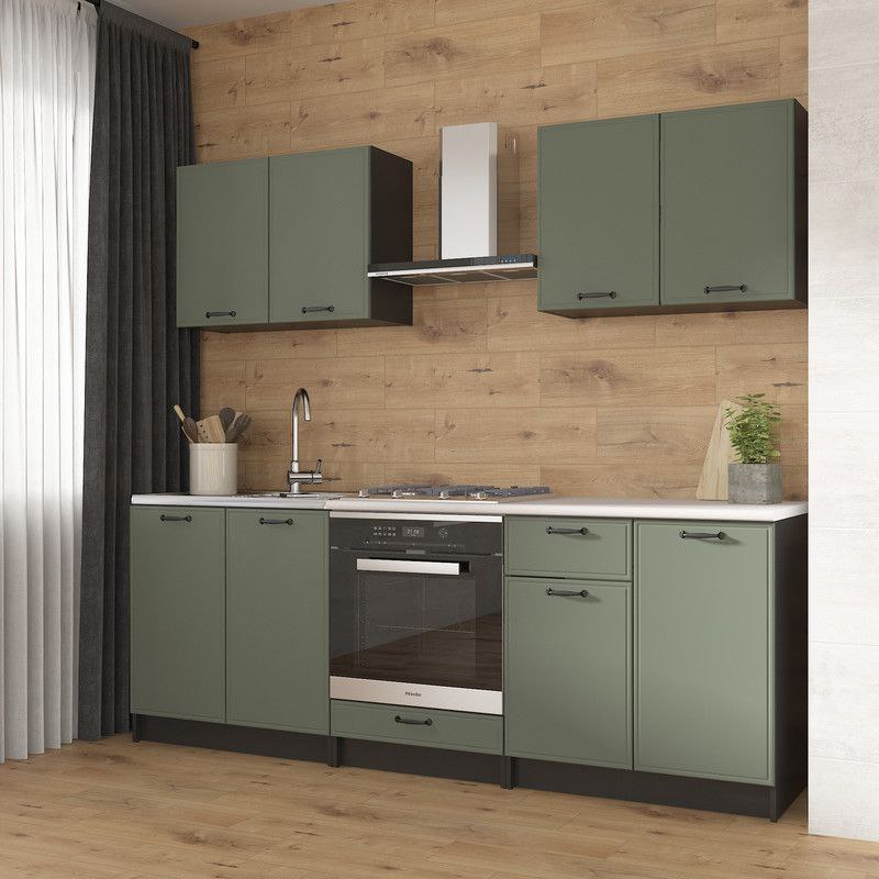 Кухня К-65 2.2м Черный+Камуфляж