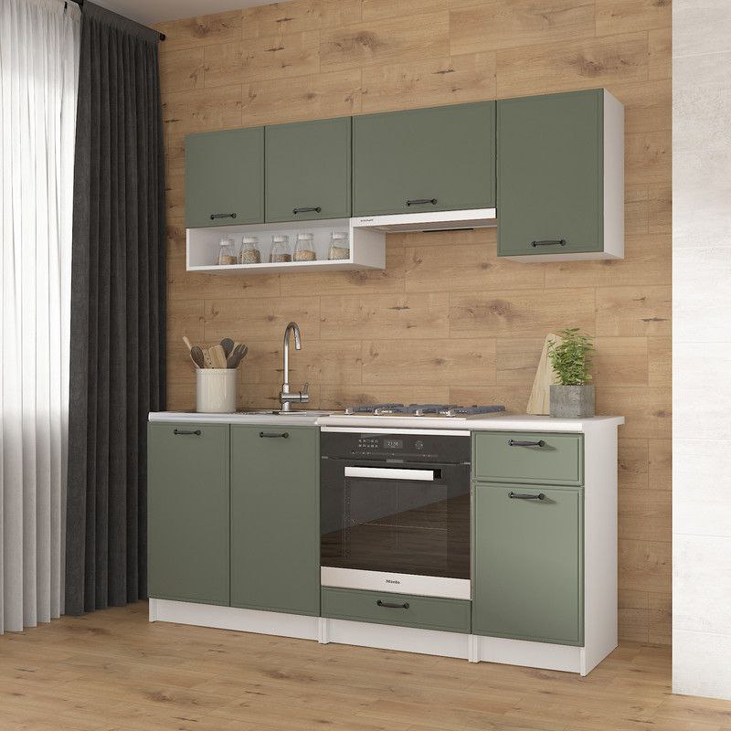 Кухня К-63 1.8м Белый+Камуфляж