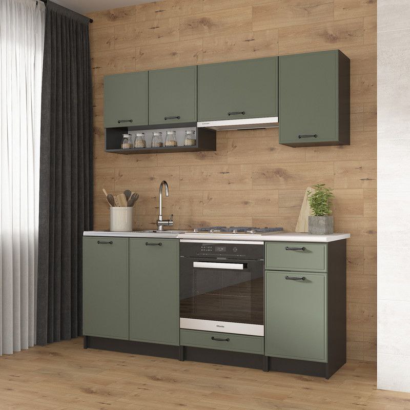 Кухня К-63 1.8м Черный+Камуфляж