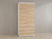 Шафа з полицями без ручок Б-1 белый +дуб крафт