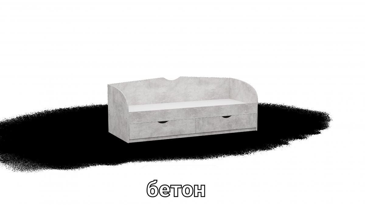 Кровать односпальна L10 бетон