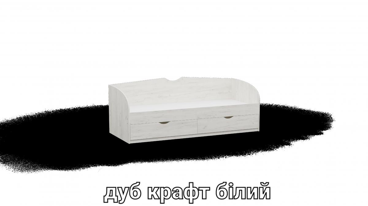 Кровать односпальна L10 дуб крафт белый
