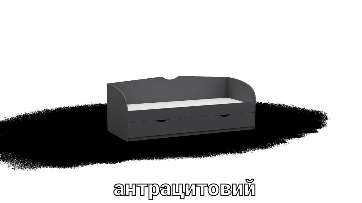 Кровать односпальна L10 антрацыт