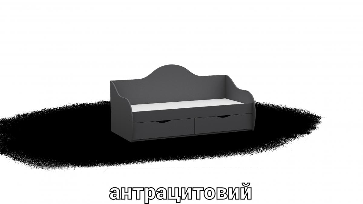 Кровать односпальна L2 антрацыт