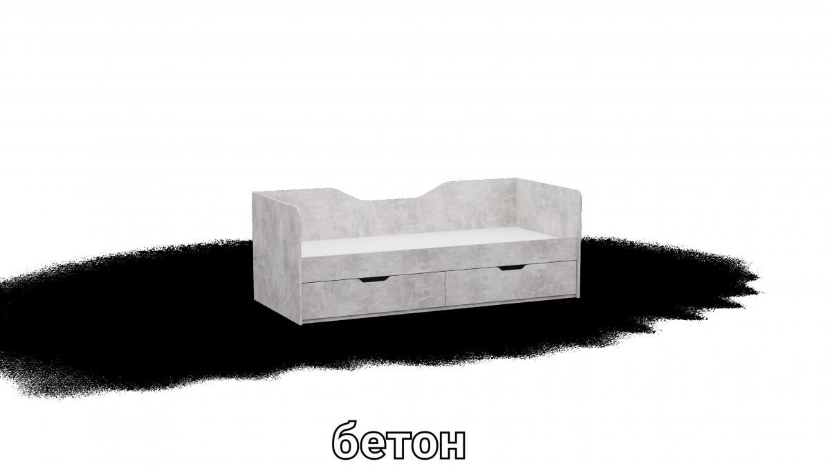 Кровать односпальна L3 бетон