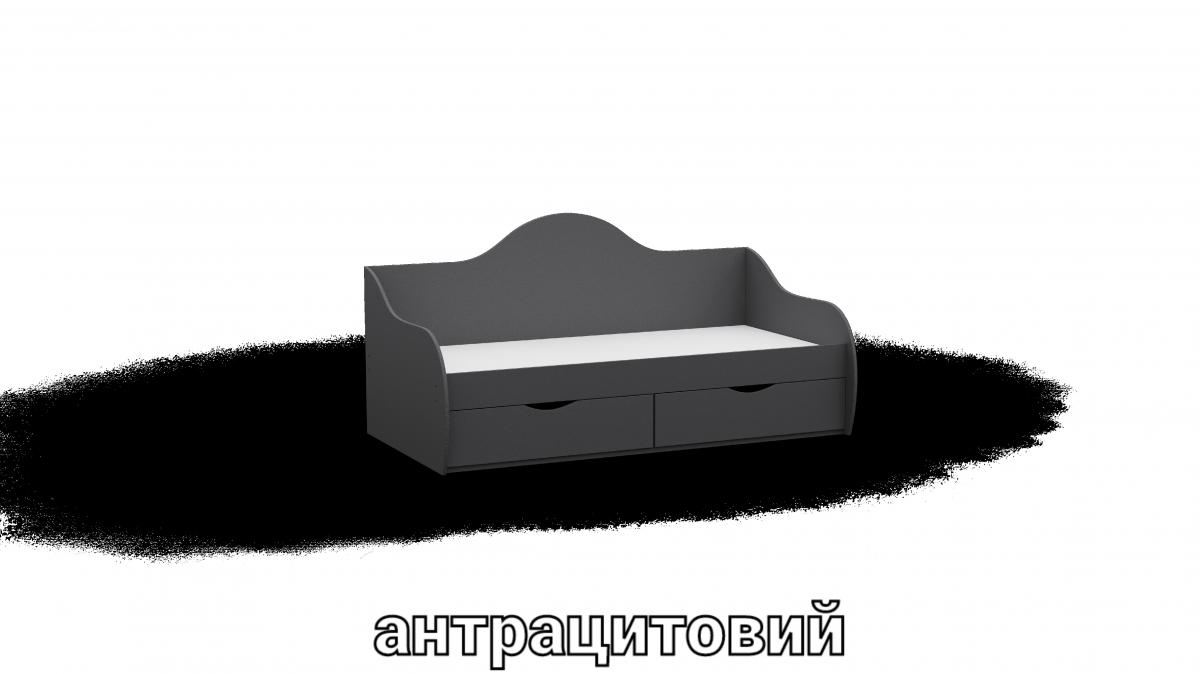 Кровать односпальна L4 антрацыт