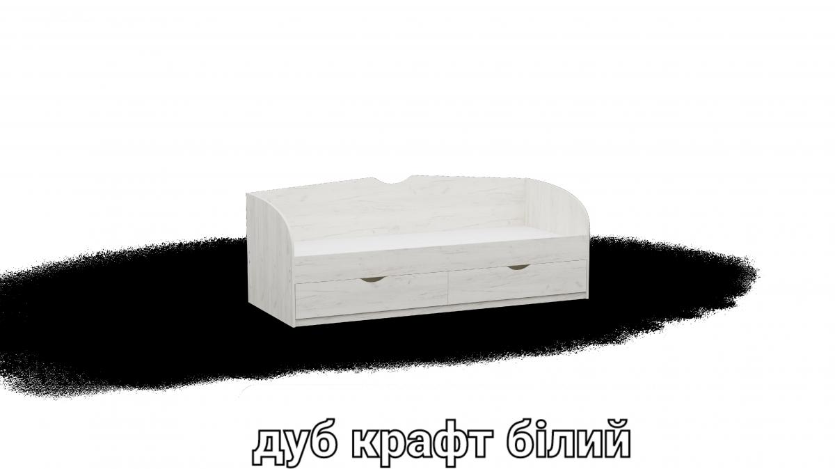 Кровать односпальна L6 дуб крафт белый