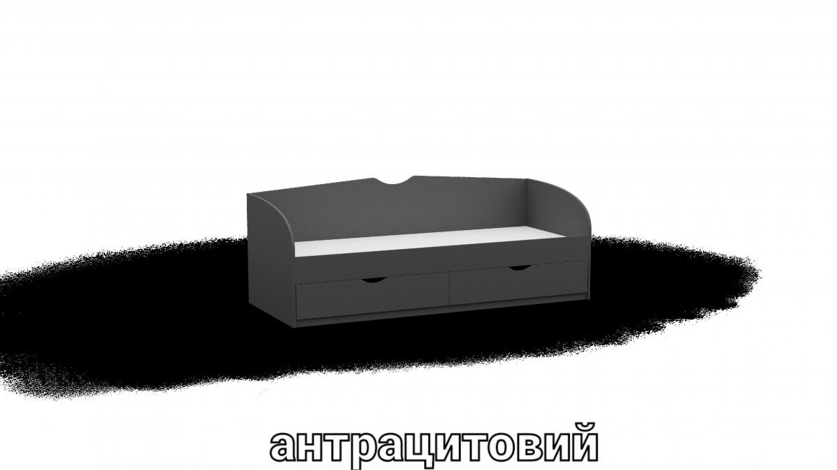 Кровать односпальна L6 антрацыт