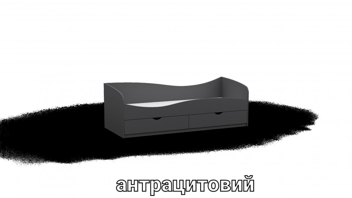 Кровать односпальна L7 антрацыт