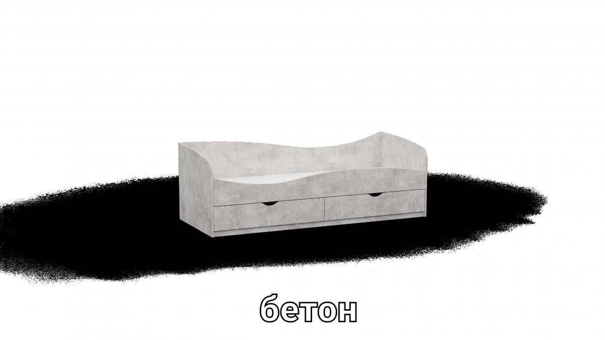 Кровать односпальна L7 бетон