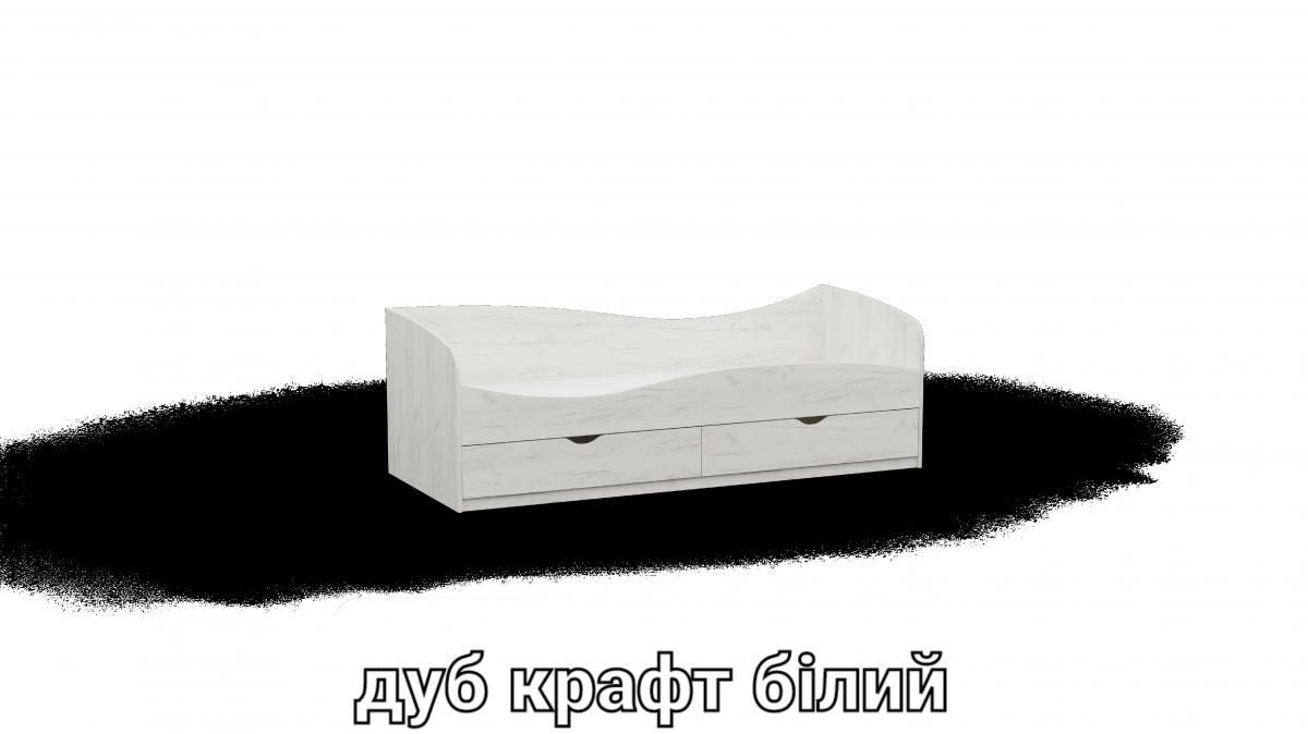 Кровать односпальна L11 дуб крафт белый