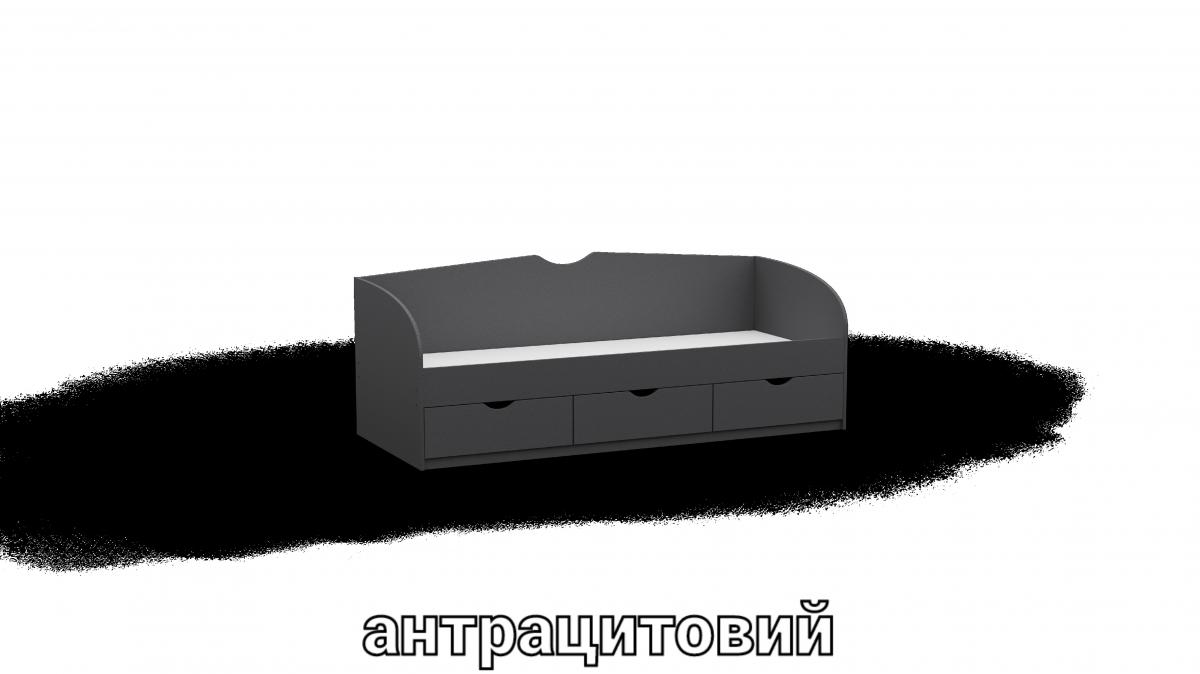 Кровать односпальна L8 антрацыт