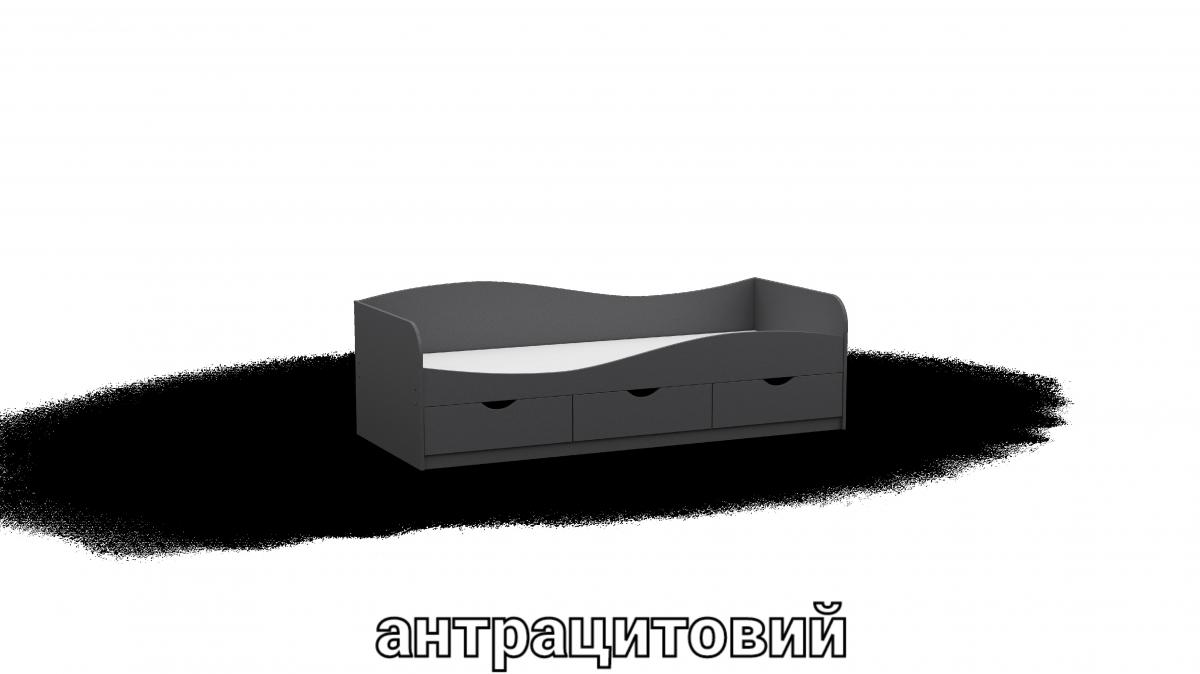 Кровать односпальна L9 антрацыт