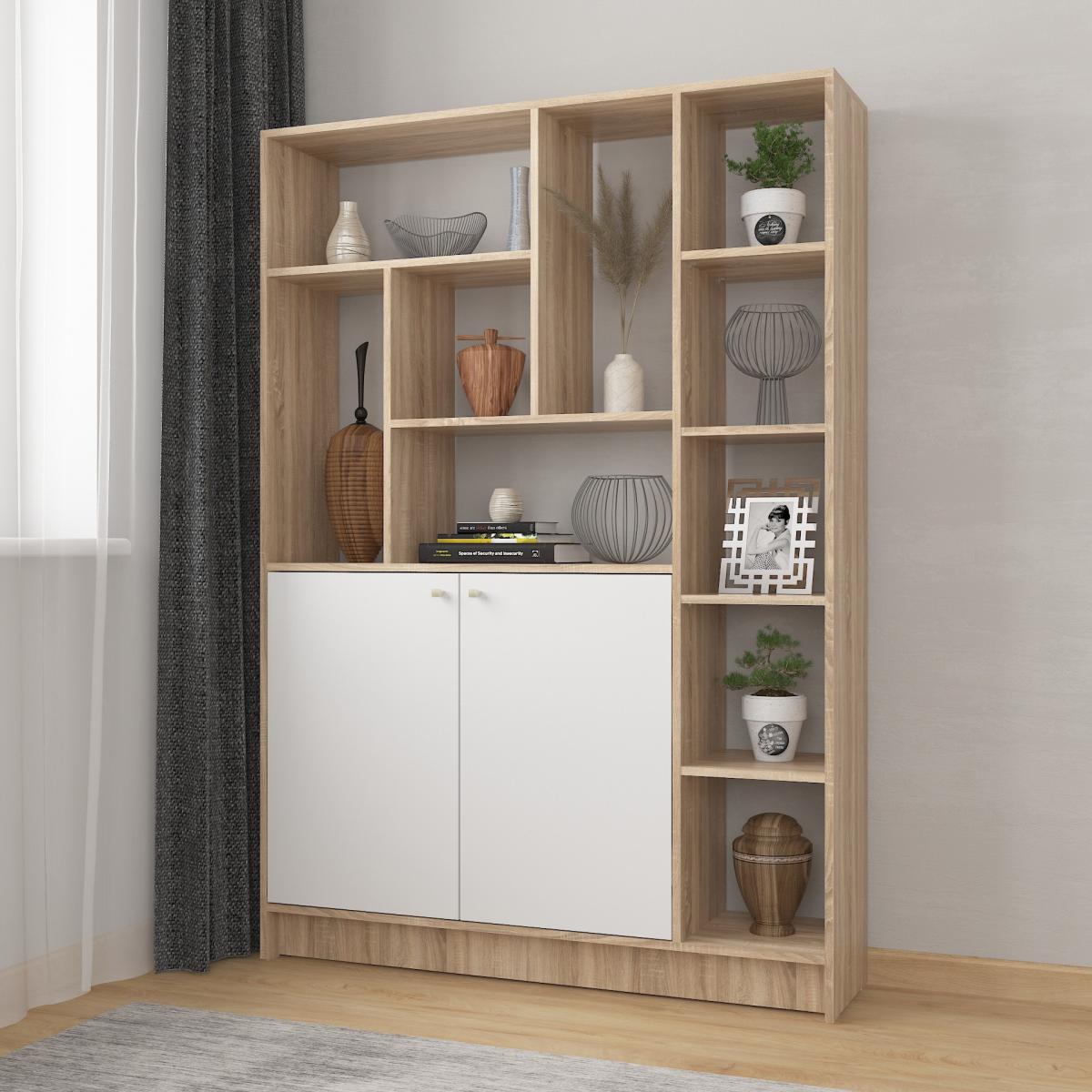 Стелаж А 170 дуб сонома+белый