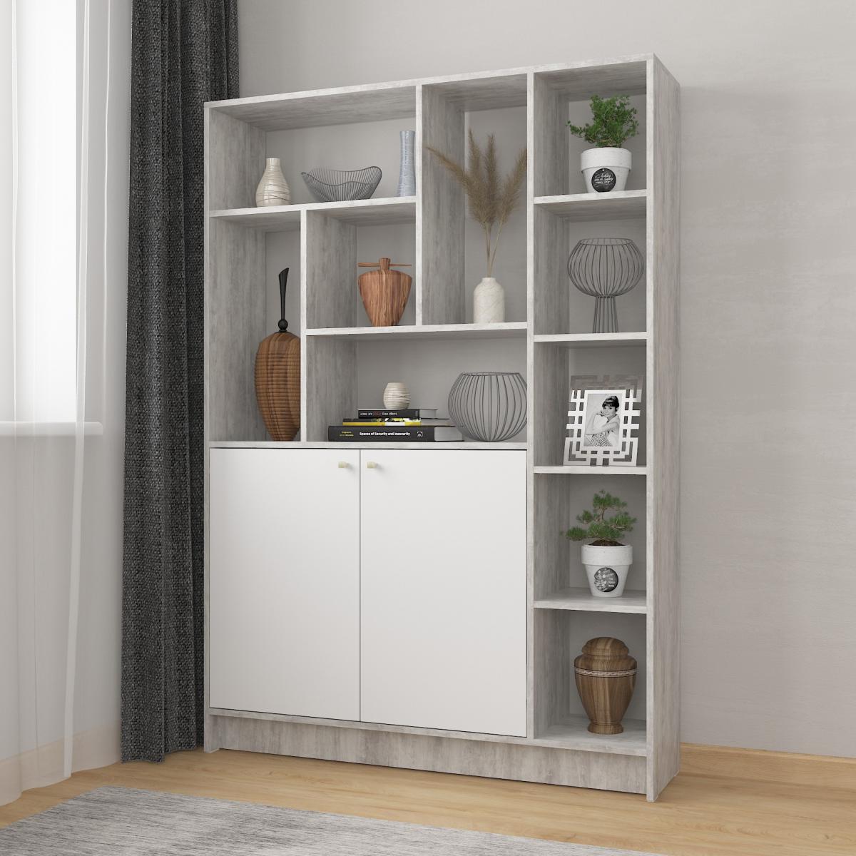 Стелаж А 170 бетон+белый
